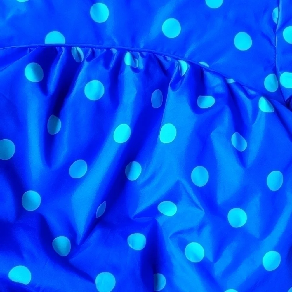 Gymboree Winter Toddler Polka Dot Puffy Electric Blue Jacket Hood Faux Fur